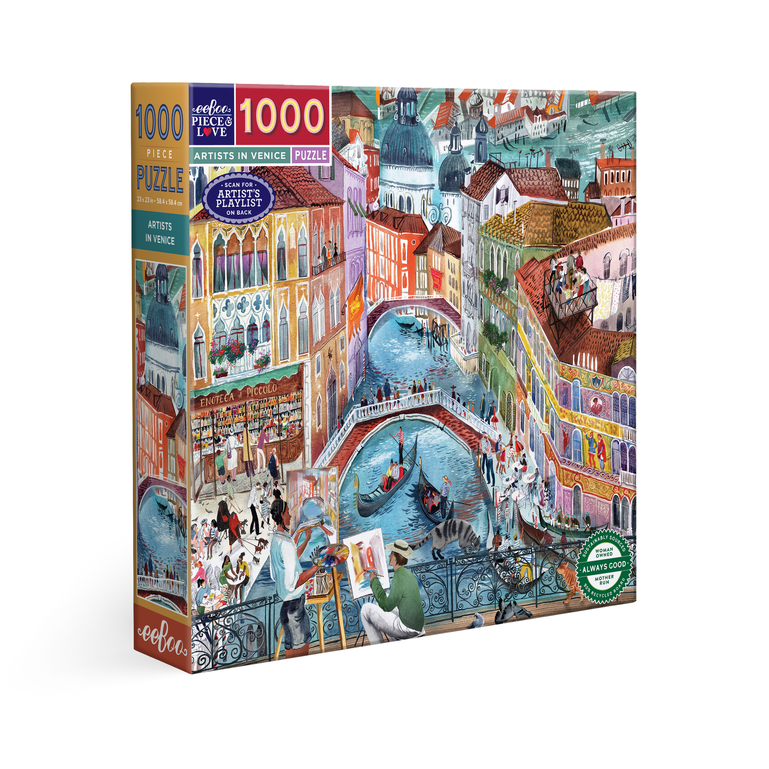 eeBoo 1000片拼圖 -Artists in Venice 1000 Piece Puzzle 威尼斯藝術家
