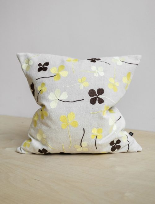 北歐設計師款 - 刺繡抱枕套  CLOVER CUSHION COVER ,YELLOW
