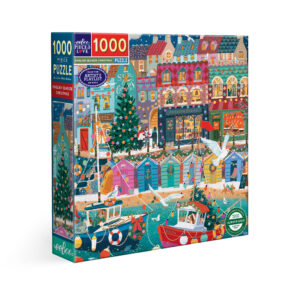eeBoo 1000片拼圖 - English Seaside Christmas 英國聖誕港灣