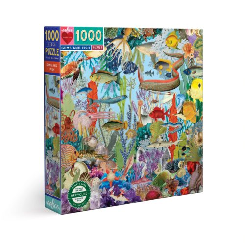 eeBoo 1000片拼圖 - 寶石與魚兒 ( Gems and Fish 1000 Piece Puzzle )