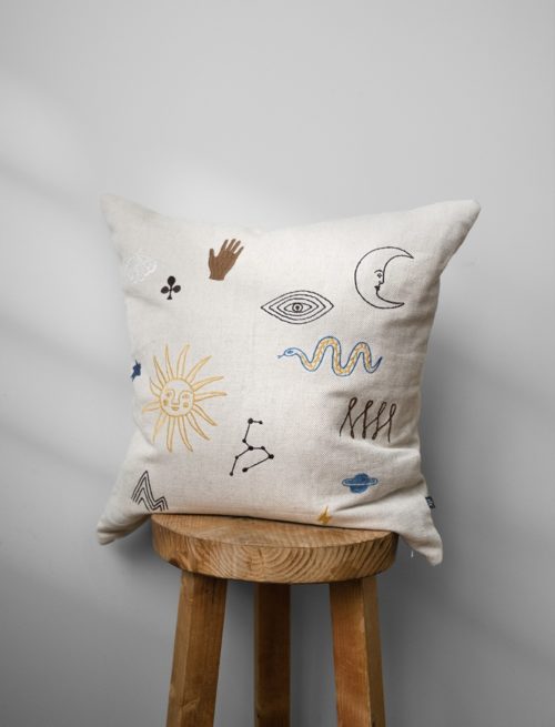 北歐設計師款 - 刺繡抱枕套 SYMBOL EMBROIDERED CUSHION COVER
