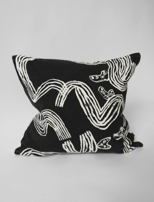北歐設計師款 - 有機棉抱枕套 TIGER CUSHION COVER,BLACK 老虎