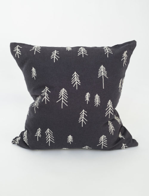 北歐設計師款 - 刺繡抱枕套 TALL CUSHION COVER, ANTHRACITE BLUE