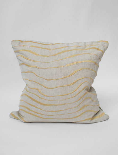 北歐設計師款 - 刺繡抱枕套 VÅG (WAVE)CUSHION COVER, YELLOW