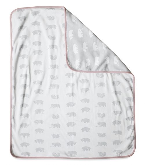 小熊熊有機棉毯 (粉邊) - BJÖRN ECO CHILD BLANKET (pink edge)