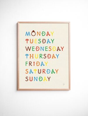 Elisabeth Dunker -瑞典藝術家設計海報 WEEKDAYS  POSTER (30x40cm)